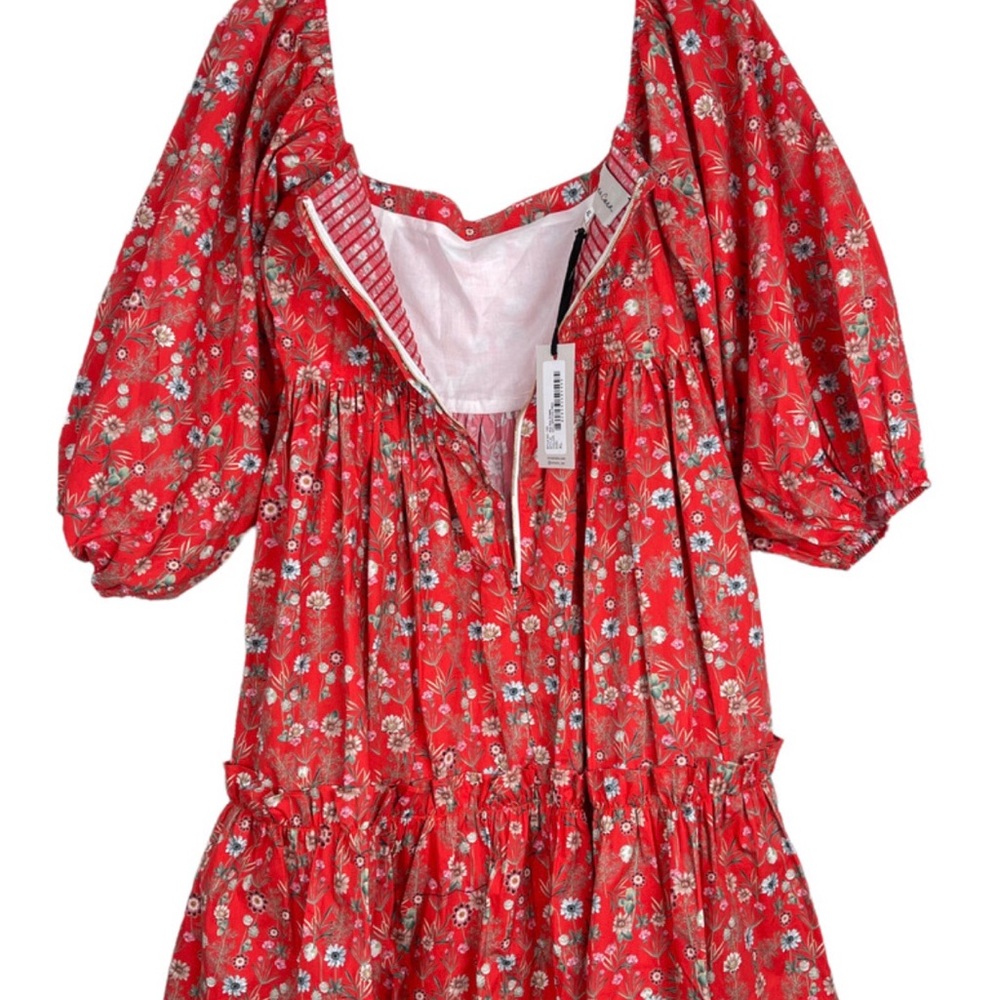 Cara Cara Red Floral Mini Dress - Picture 5 of 10